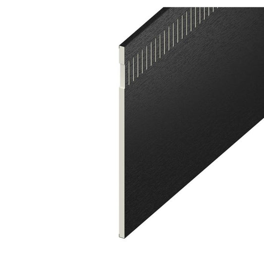 9mm Vented Eurosoffit Board Black Ash 300mm x 5m (10mm Airspace)