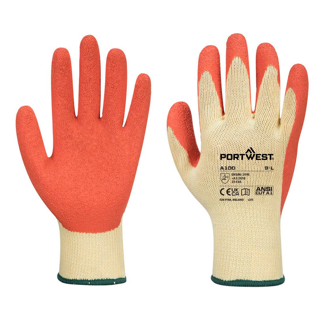 Grip Glove - Latex, L, R, Orange