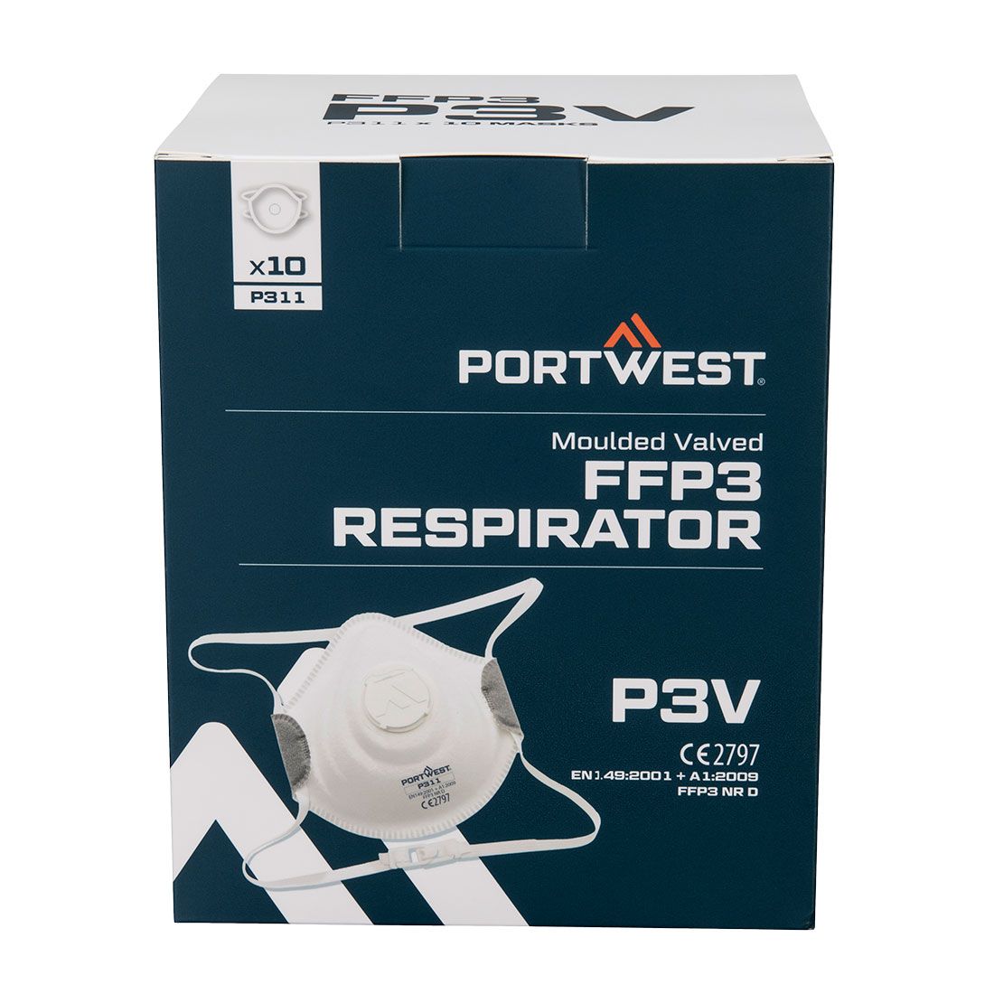 Moulded FFP3 Valved Respirator (Pk10), , R, White