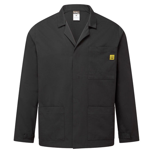 Anti-Static ESD Lab Jacket, 4XL, R, Black