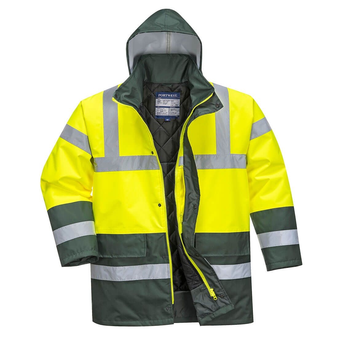 Hi-Vis Contrast Winter Traffic Jacket , L, R, Yellow/Green