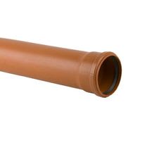 160mm Underground Drainage Pipe Single Socket 6m