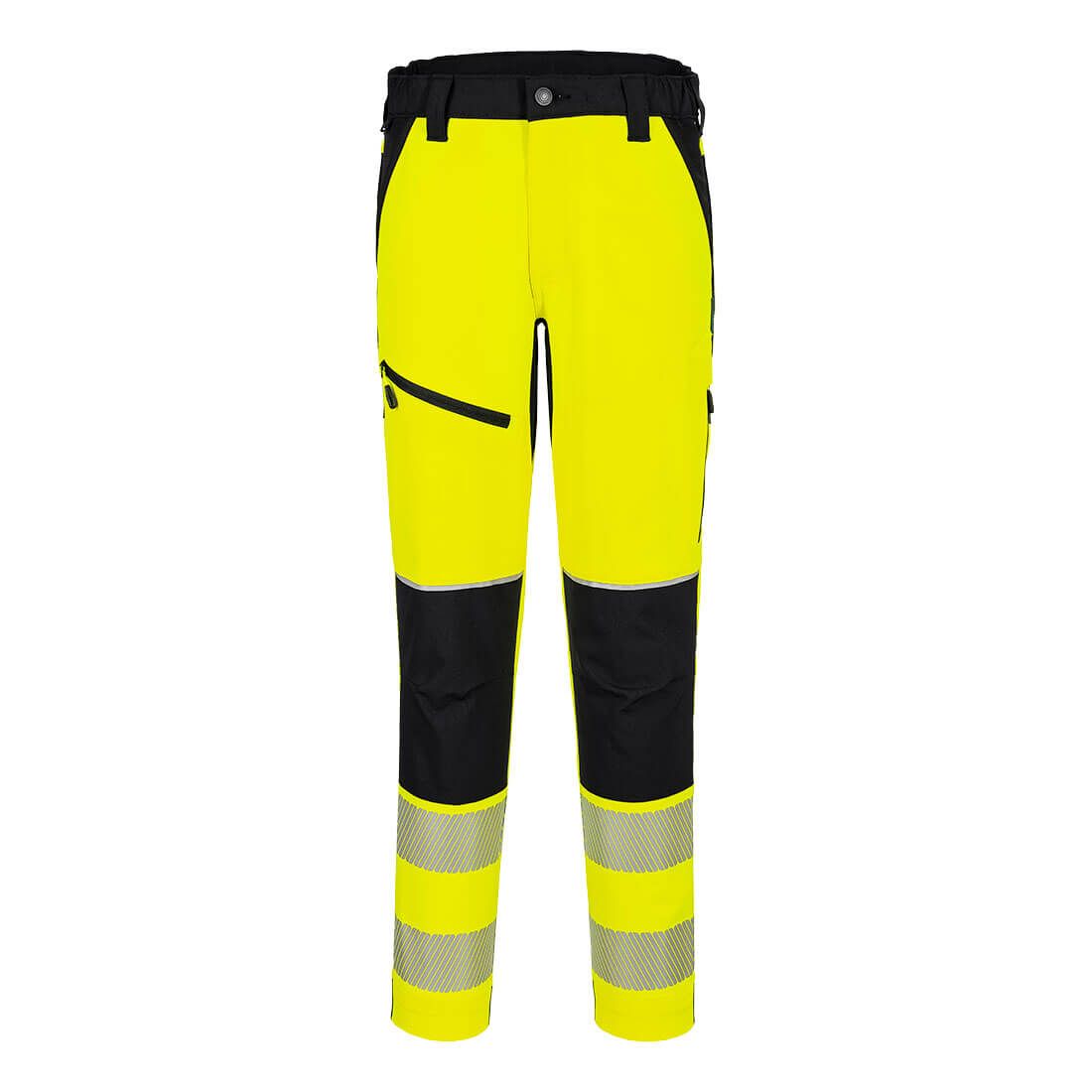 PW3 Hi-Vis Stretch Trouser, L, R, Yellow/Black