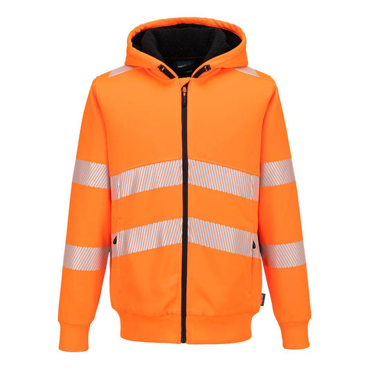 PW321 Hi-Vis Zipped Winter Hoodie, 4XL, R, Orange