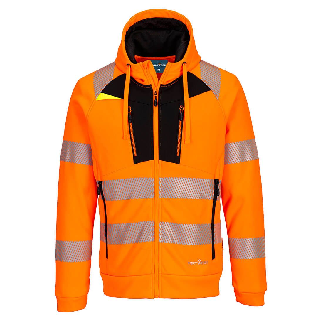DX4 Hi-Vis Funnel Neck Sweatshirt, 4XL, R, Orange/Black
