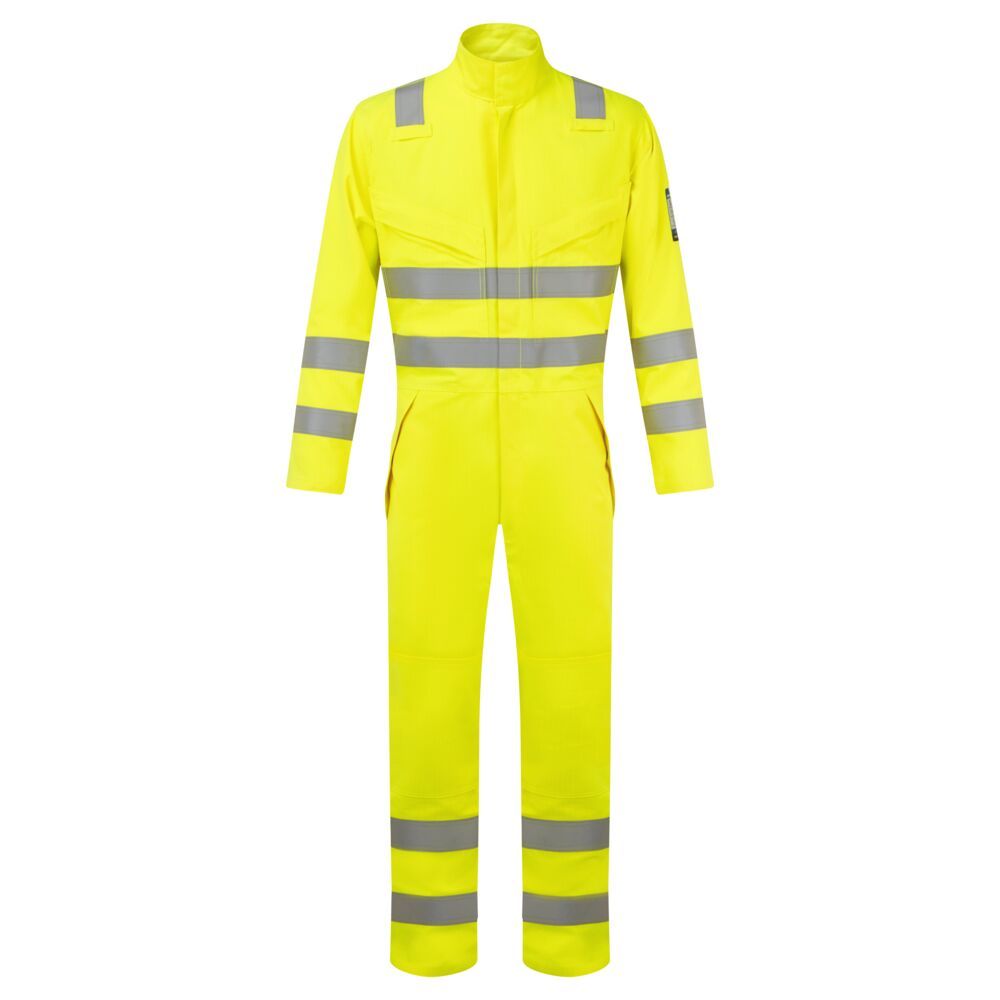 Modaflame Work Hi-Vis Multi-Norm FR Coverall, L, R, Yellow
