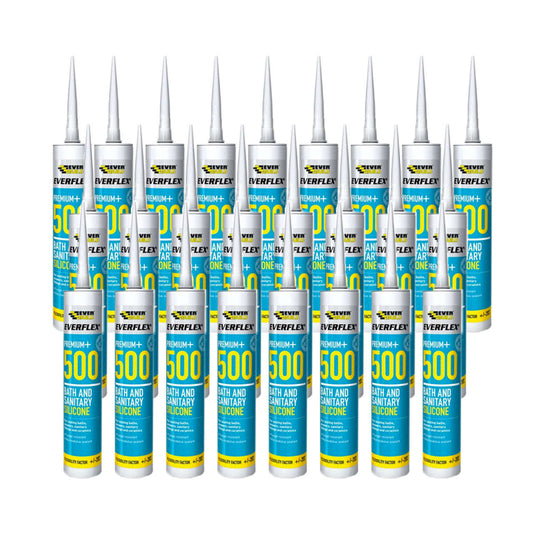 Everbuild Everflex 500 Bath & Sanitary Silicone White 295ml - Box of 25