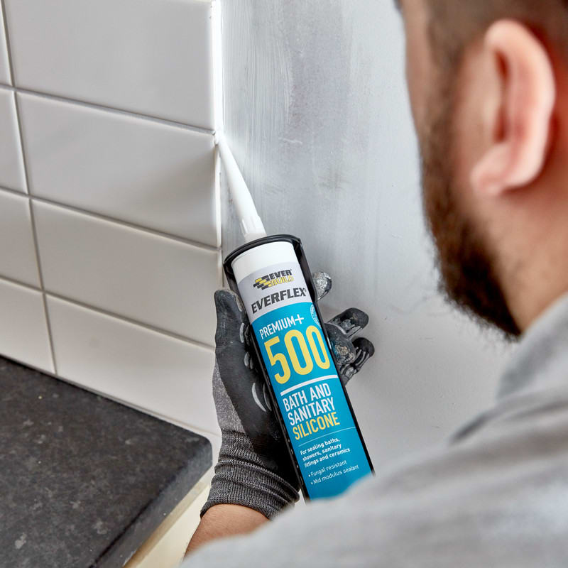 Everbuild Everflex 500 Bath & Sanitary Silicone White 295ml - Box of 25