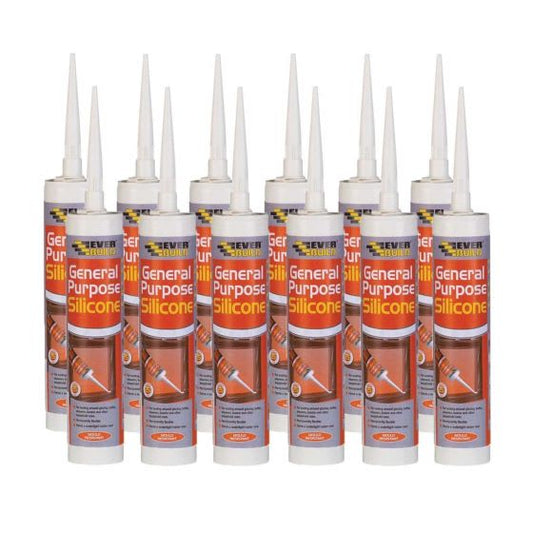 Everbuild General Purpose Silicone Clear 280ml - Box of 12