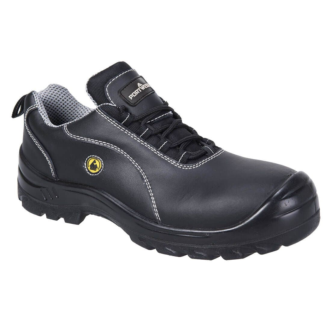 Portwest Compositelite ESD Leather Safety Shoe S1, 40, R, Black