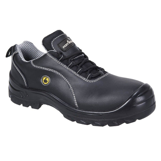 Portwest Compositelite ESD Leather Safety Shoe S1, 40, R, Black