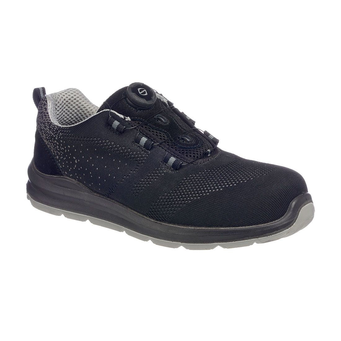 Portwest Compositelite Wire Lace Safety Trainer Knit S1P, 36, , Black/Grey