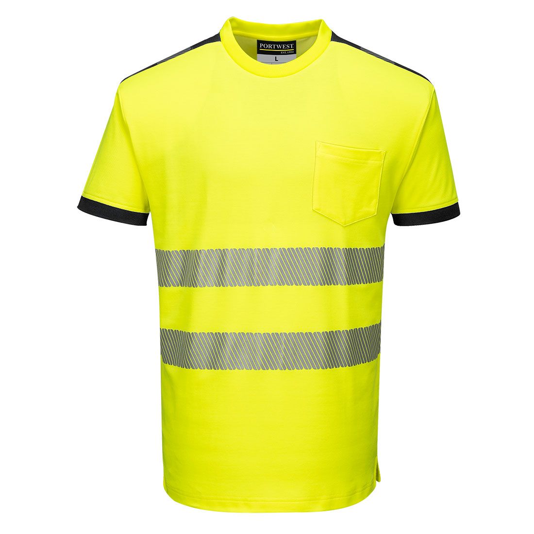 PW3 Hi-Vis Cotton Comfort T-Shirt S/S , 4XL, R, Yellow/Black