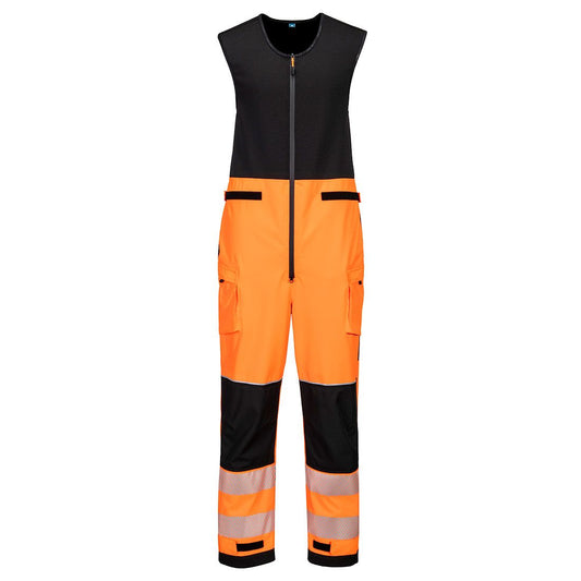 PW3 Hi-Vis Rain Salopettes (3L), 4XL, R, Orange/Black
