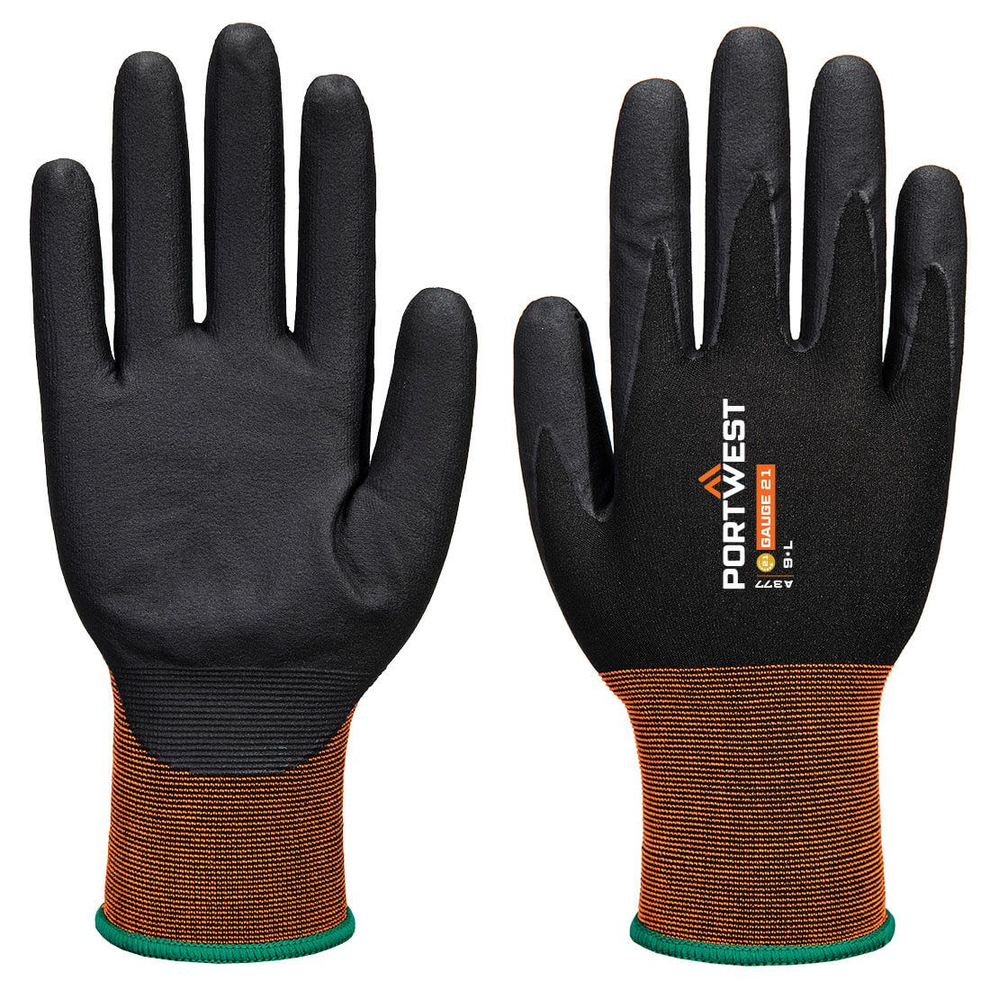 GP Grip 21 Nitrile Micro Foam Glove, L, R, Black