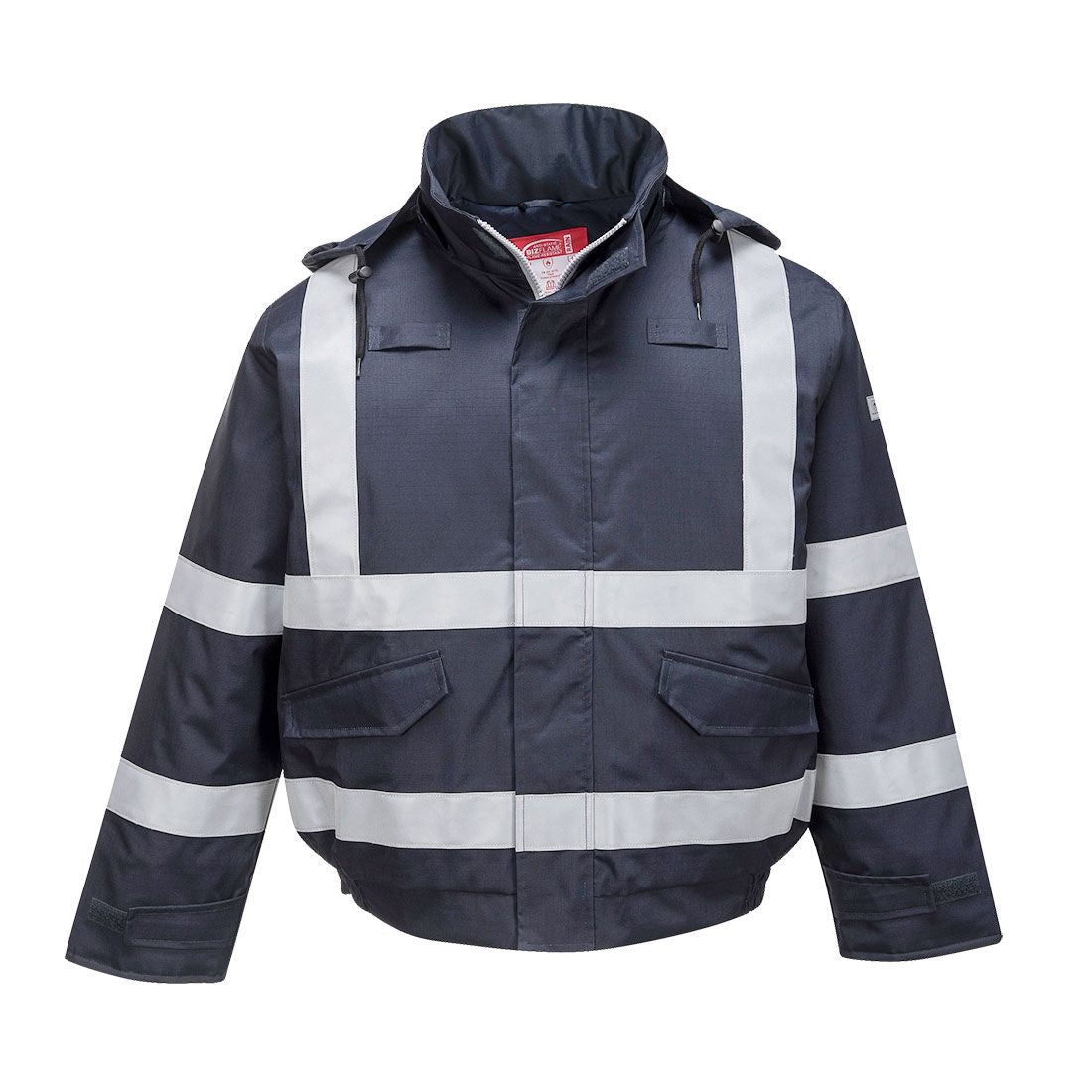 Bizflame Rain FR Multi Protection Bomber Jacket , 4XL, R, Navy