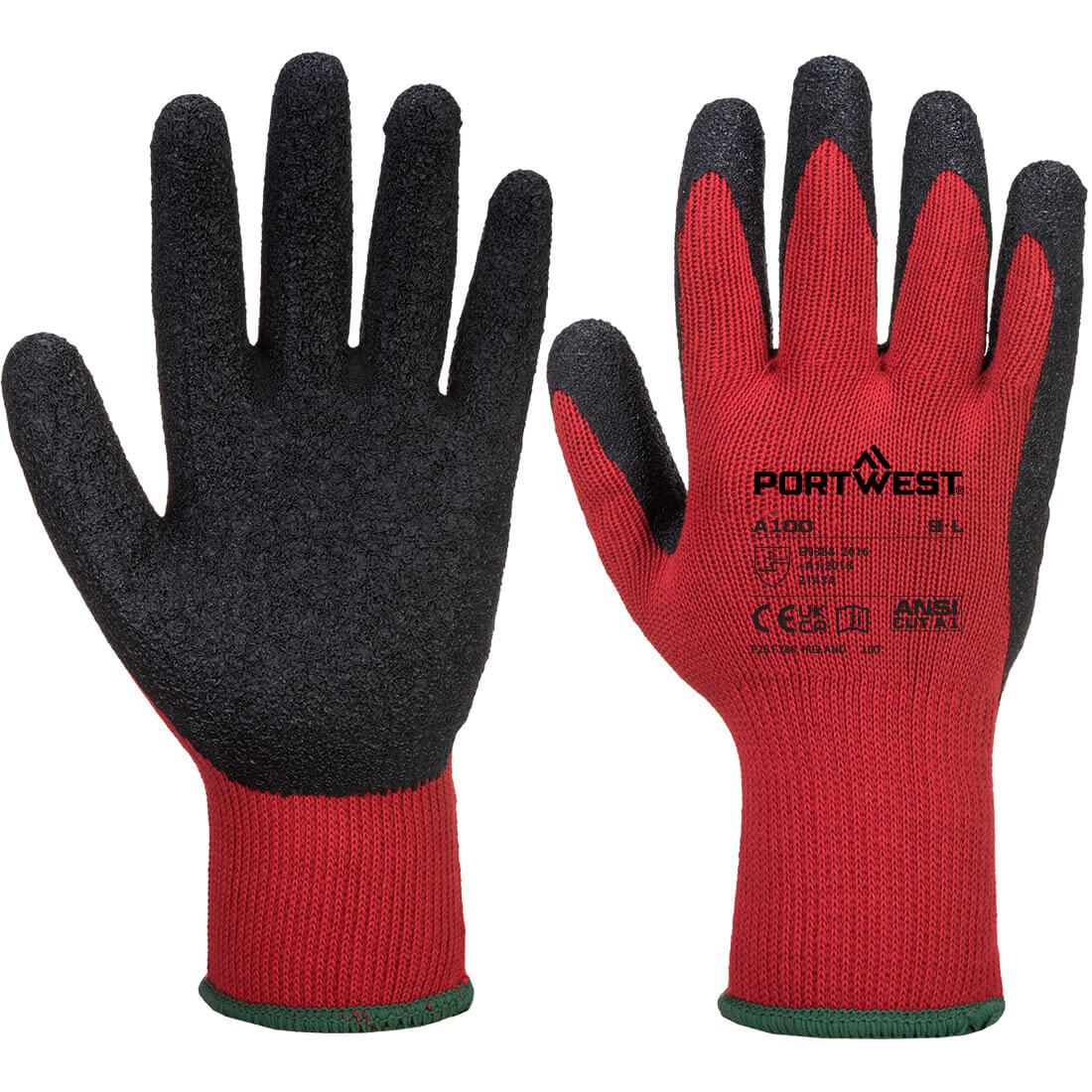 Grip Glove - Latex, L, R, Red/Black