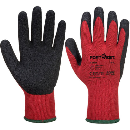 Grip Glove - Latex, L, R, Red/Black