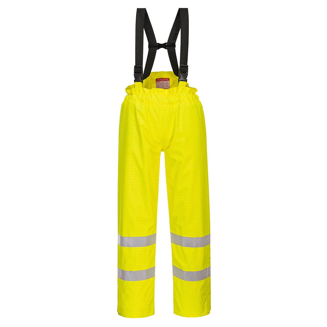 Bizflame Rain Lined Hi-Vis Antistatic FR Trousers, L, R, Yellow