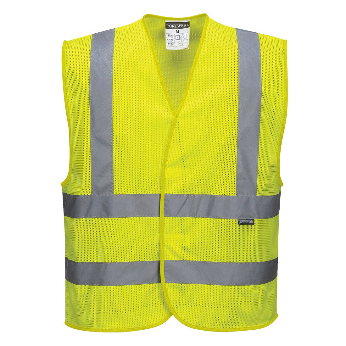 Hi-Vis Mesh Band and Brace Vest , 4X/5X, R, Yellow