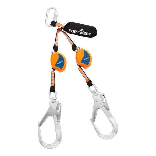 2.5m Self Retract Lifeline 140kg, , , Black/Orange