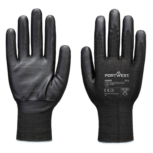 Cut F21 Nitrile Tungsten Glove A9 , L, R, Black