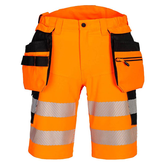 DX4 Hi-Vis Holster Pocket Shorts, 30, R, Orange/Black