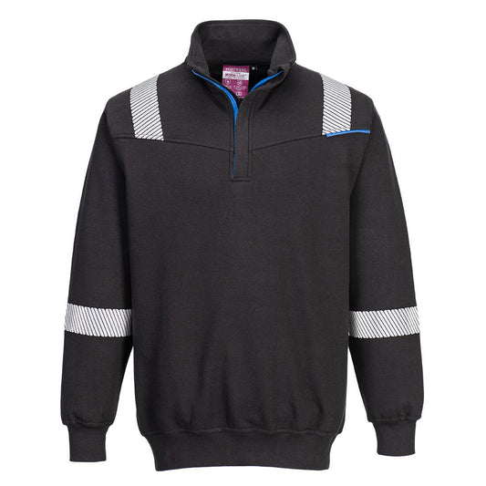 WX3 Flame Resistant Sweatshirt, L, R, Black