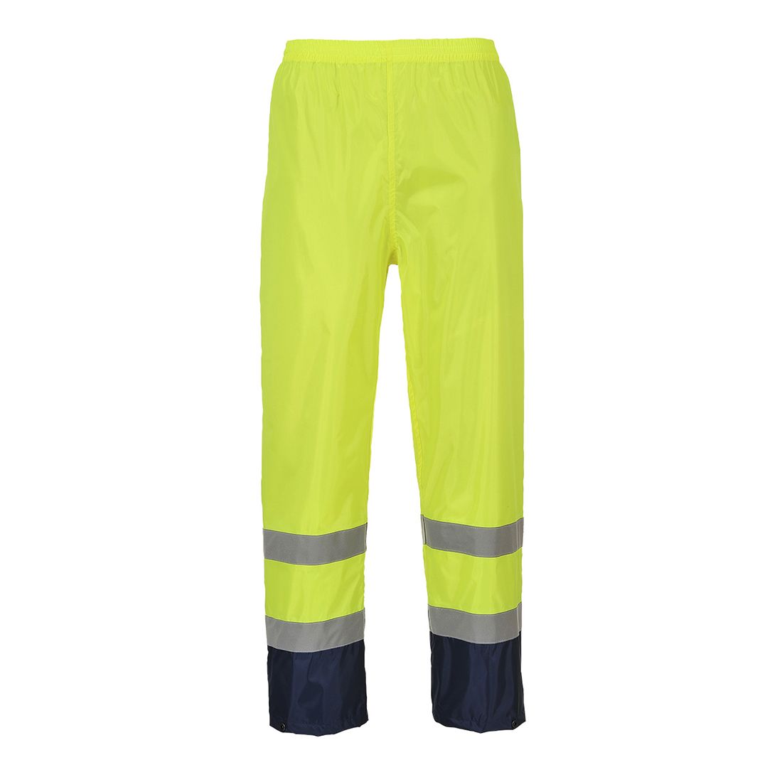 Hi-Vis Contrast Classic Rain Trousers, L, R, Yellow/Navy