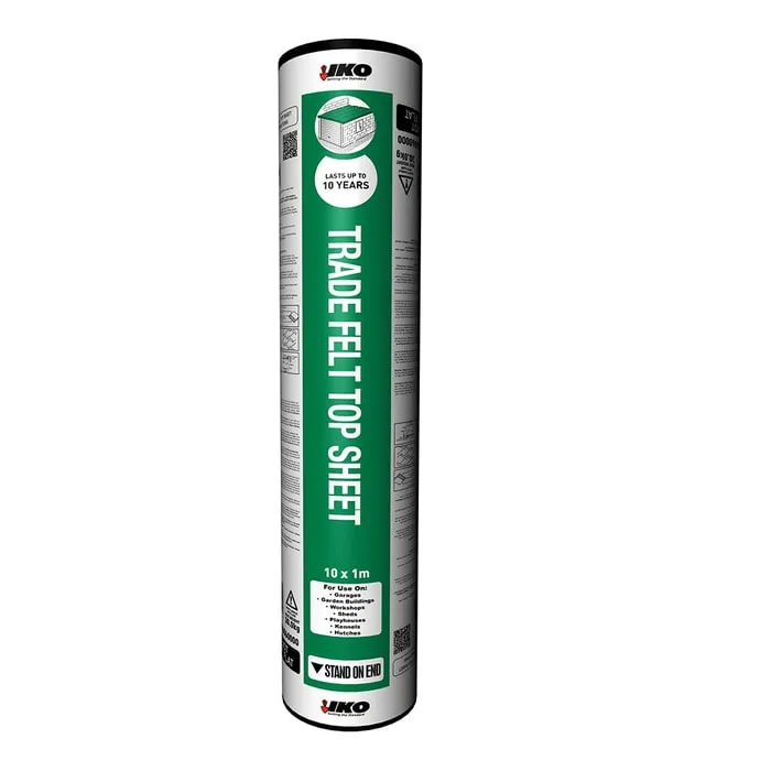 Green IKO Trade Roofing Felt Top Sheet Mineral 1m x 10m (10m2/Roll)