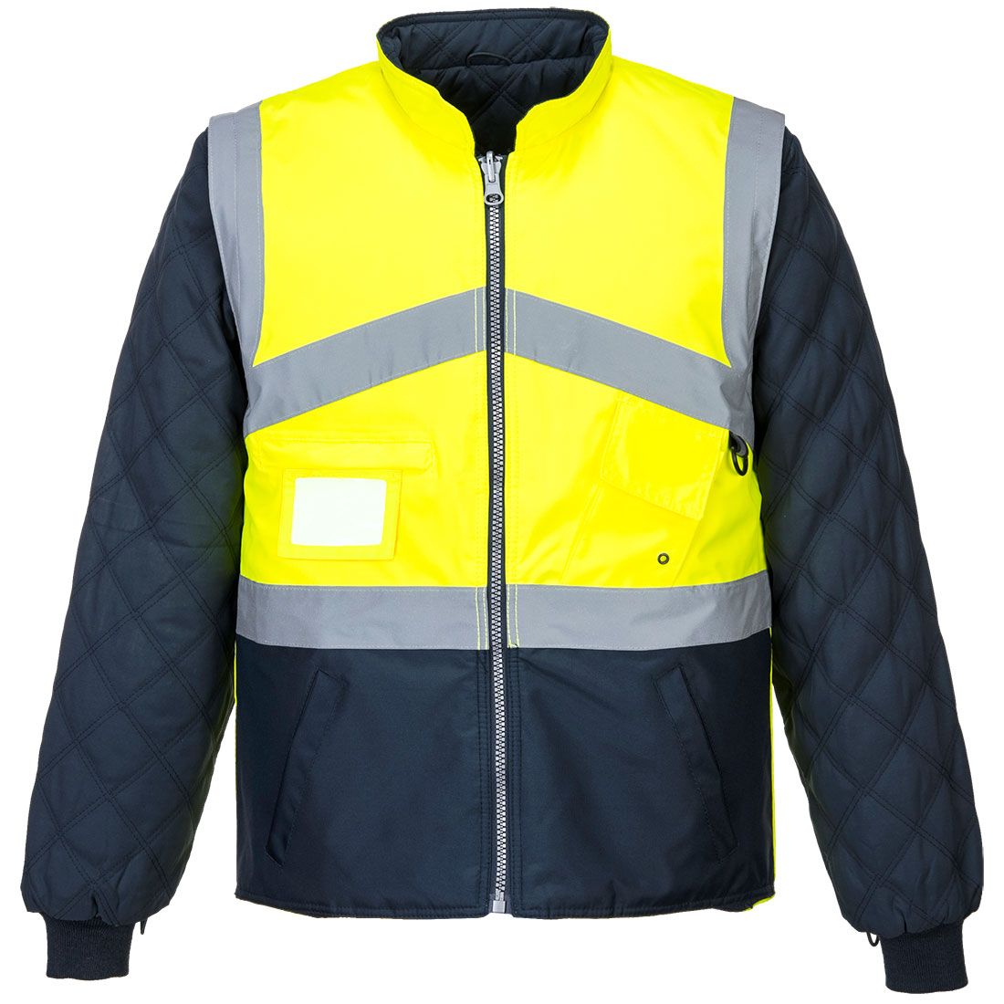 Hi-Vis Breathable 2-in-1 Contrast Reversible Jacket , 4XL, R, Yellow/Navy