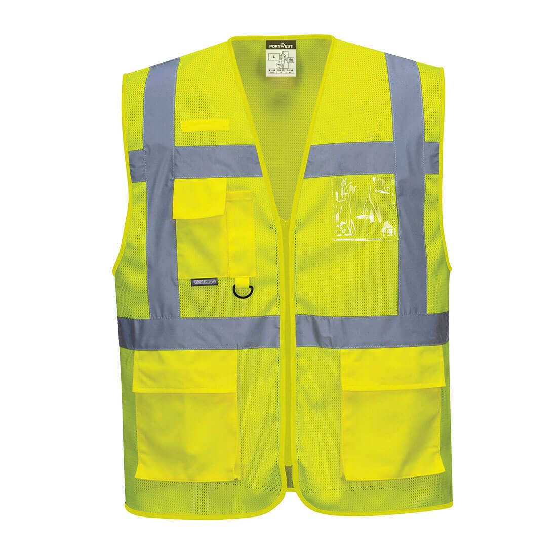Athens Hi-Vis Mesh Executive Vest , L, R, Yellow