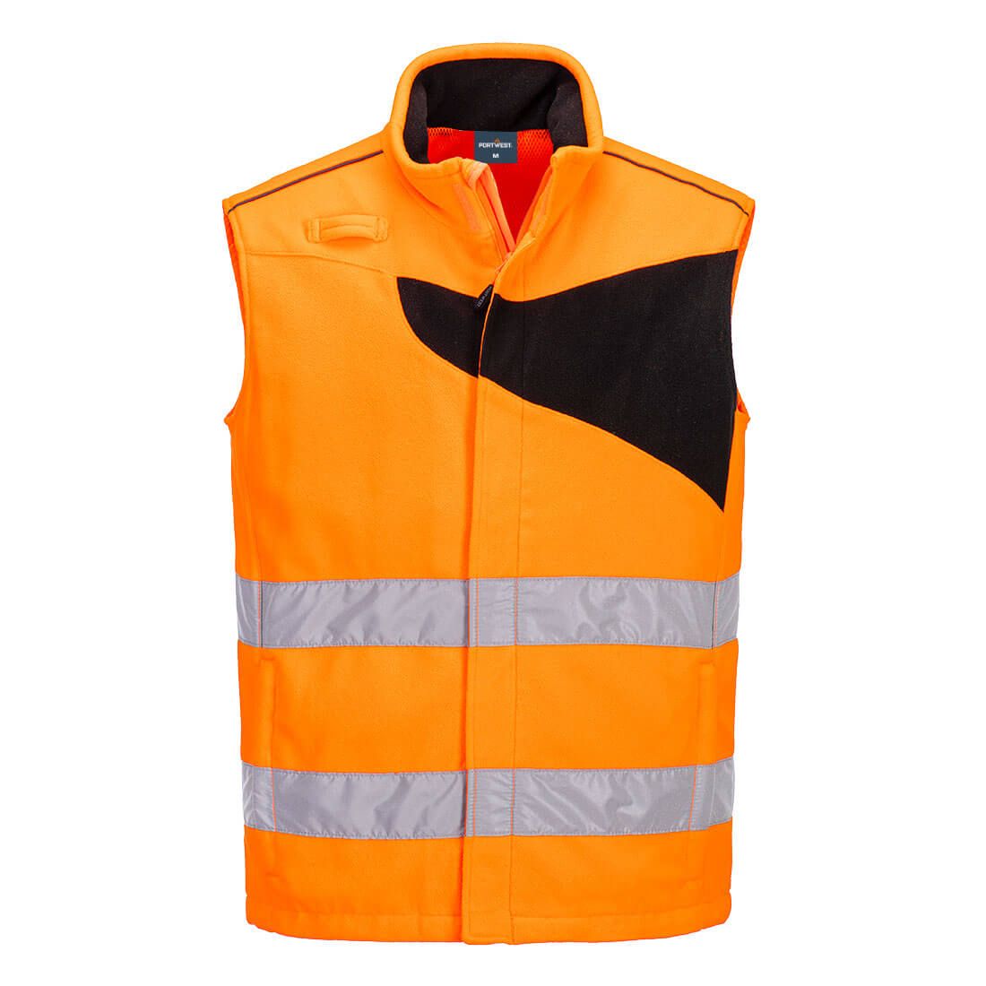 PW2 Hi-Vis Fleece Bodywarmer, 4XL, R, Orange/Black