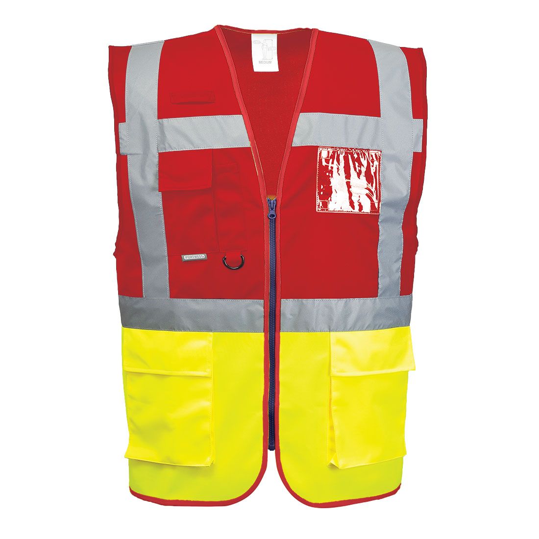 Paris Hi-Vis Contrast Executive Vest , L, , Yellow/Red