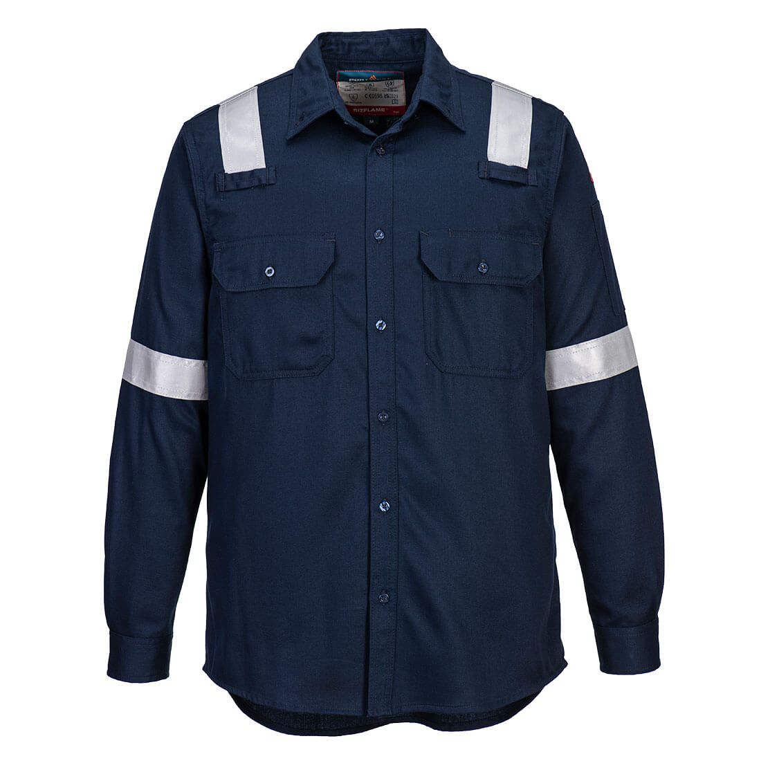 FR Lightweight Anti-static Shirt, L, R, Navy