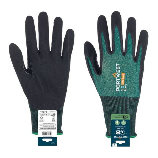SG Cut B18 Nitrile Glove (Retail), L, R, Green/Black