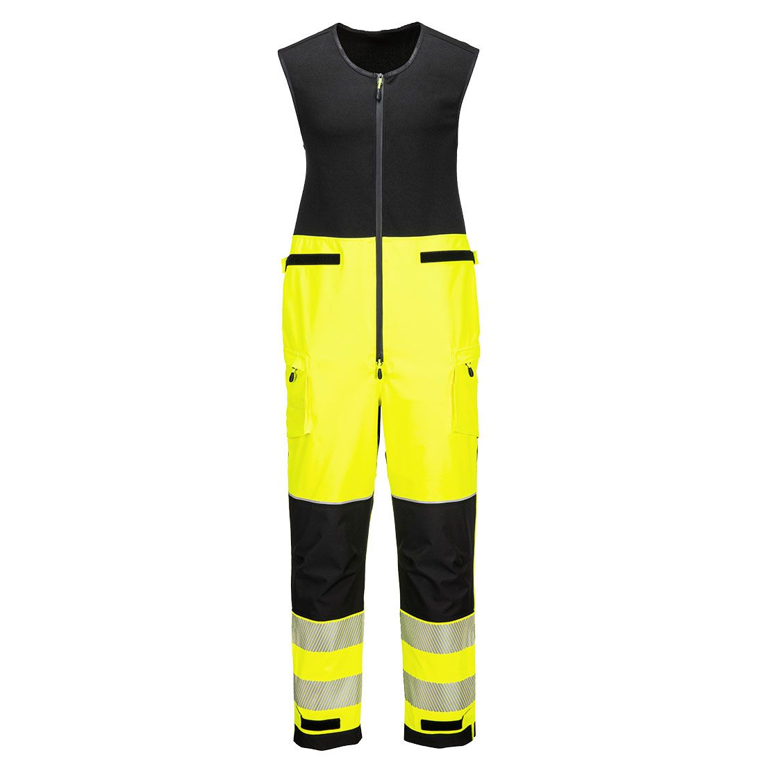 PW3 Hi-Vis Rain Salopettes (3L), 4XL, R, Yellow/Black