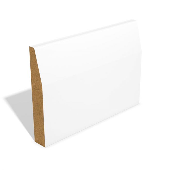 18mm x 69mm MDF White Primed Chamfered Skirting Board 4200mm
