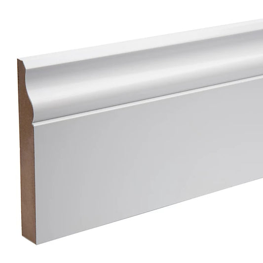 14.5mm x 119mm MDF White Primed Ogee Skirting Board 4200mm