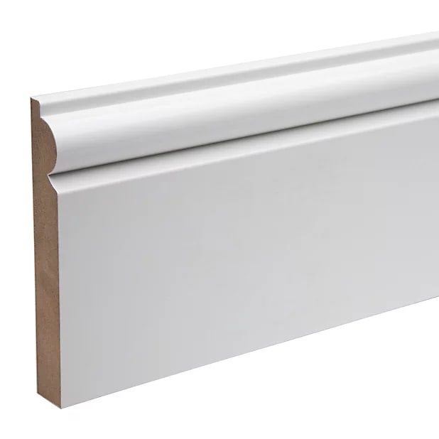 18mm x 69mm MDF White Primed Torus Skirting Board 4200mm