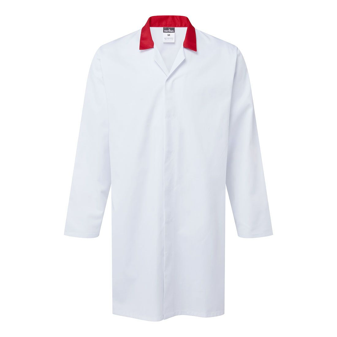 Food Industry No Pocket Coat, 4XL, , White/Red