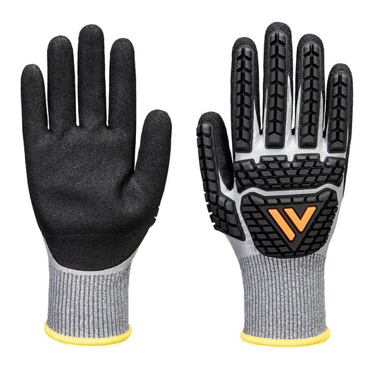 Impact F13 Nitrile Foam TPR Waterproof Glove, L, R, Grey/Black