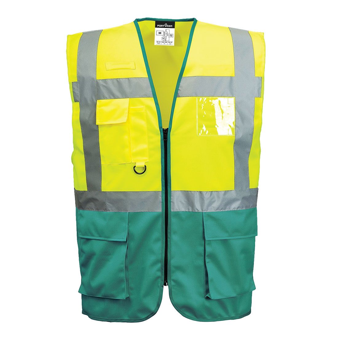 Warsaw Hi-Vis Contrast Executive Vest , 4XL, R, Yellow/Green