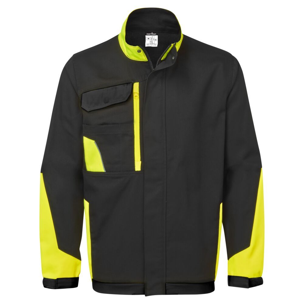 WX1 Lightweight Cotton Work Jacket, 4XL, R, Black/Yellow