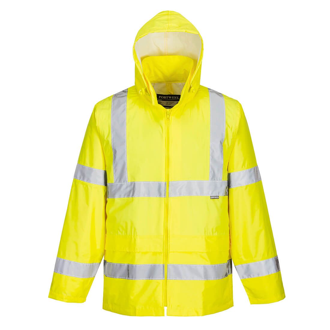 Hi-Vis Rain Jacket, 4XL, R, Yellow