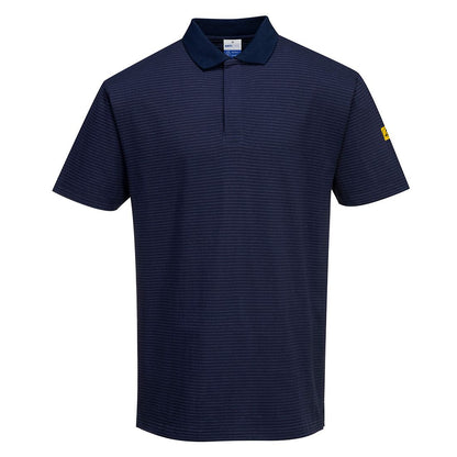 Anti-Static ESD Polo Shirt, S, R, Navy