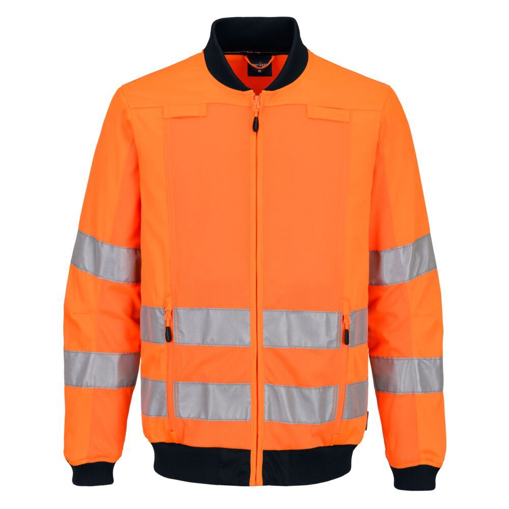 Hi-Vis Mesh Panel Work Jacket , 4XL, R, Orange/Navy