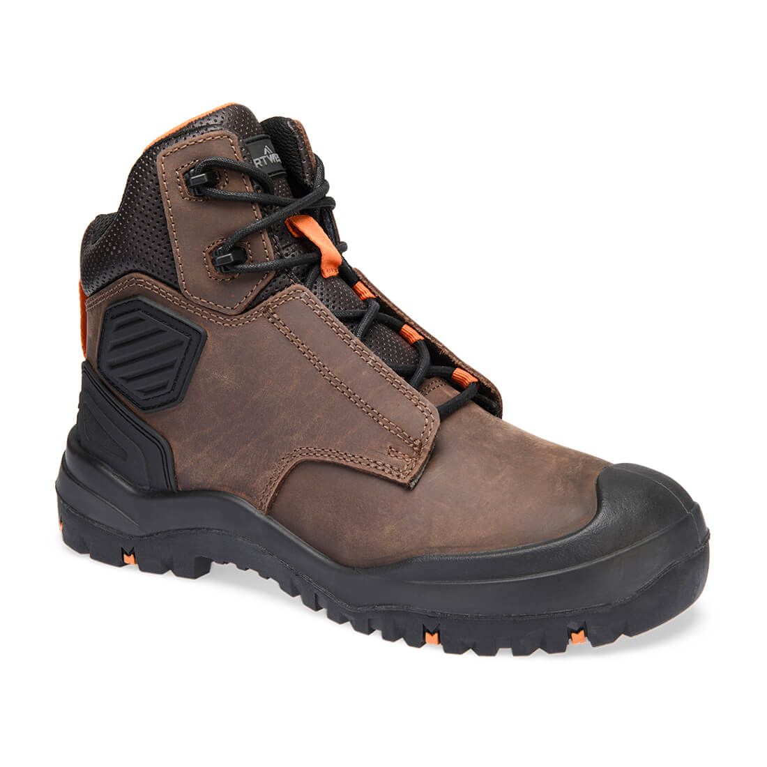 Steel Leather Ankle Boot S3 SC HRO HI CI LG SR FO, 37, , Brown/Orange