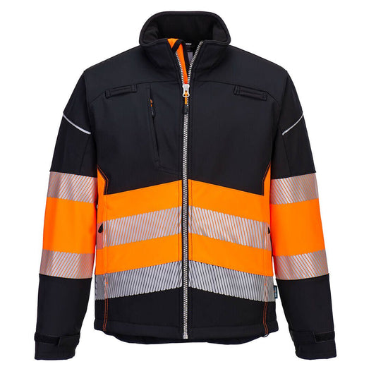 PW3 Hi-Vis Class 1 Softshell (3L), 4XL, , Black/Orange