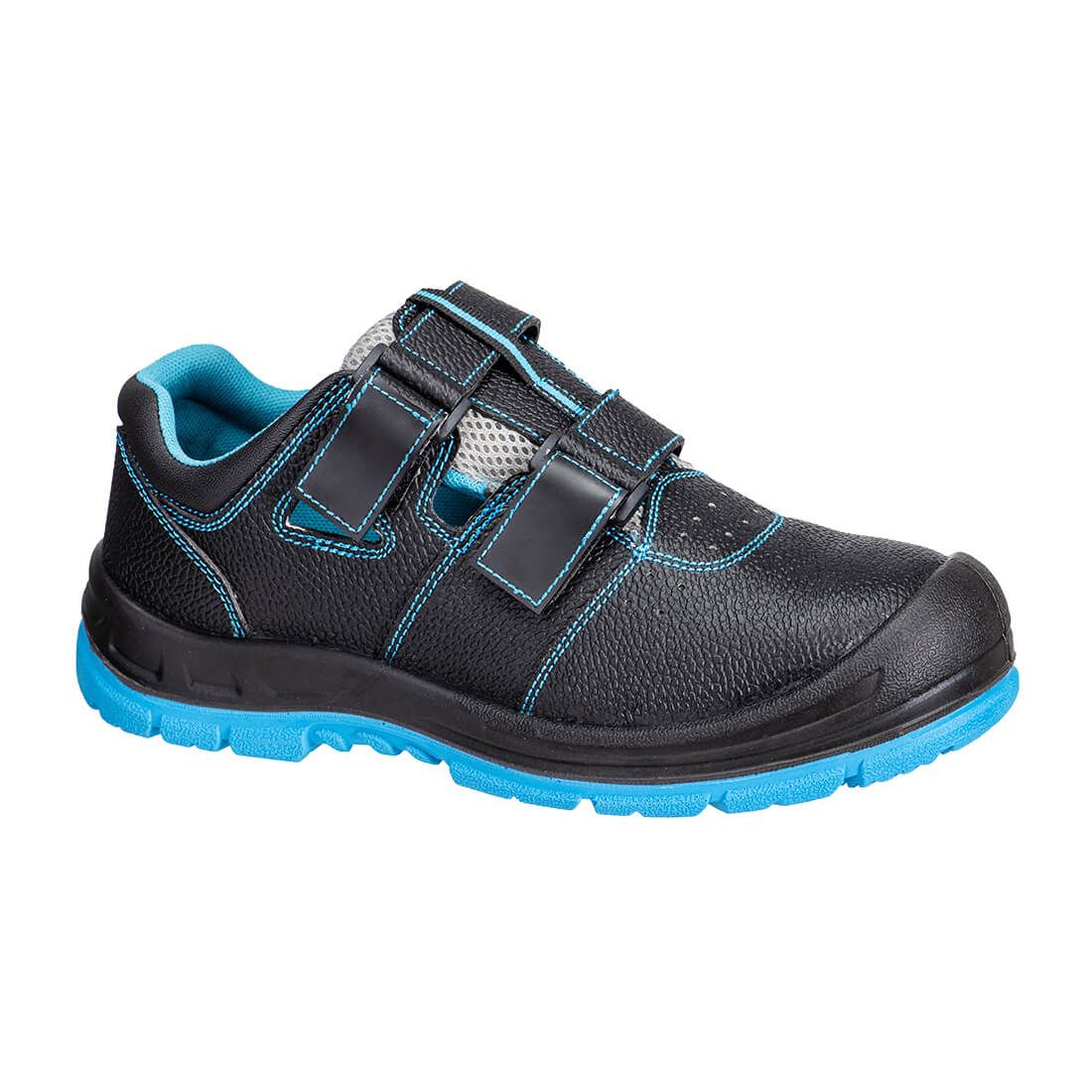 Steel Action Leather Sandal S1P SR FO, 36, , Black/Blue